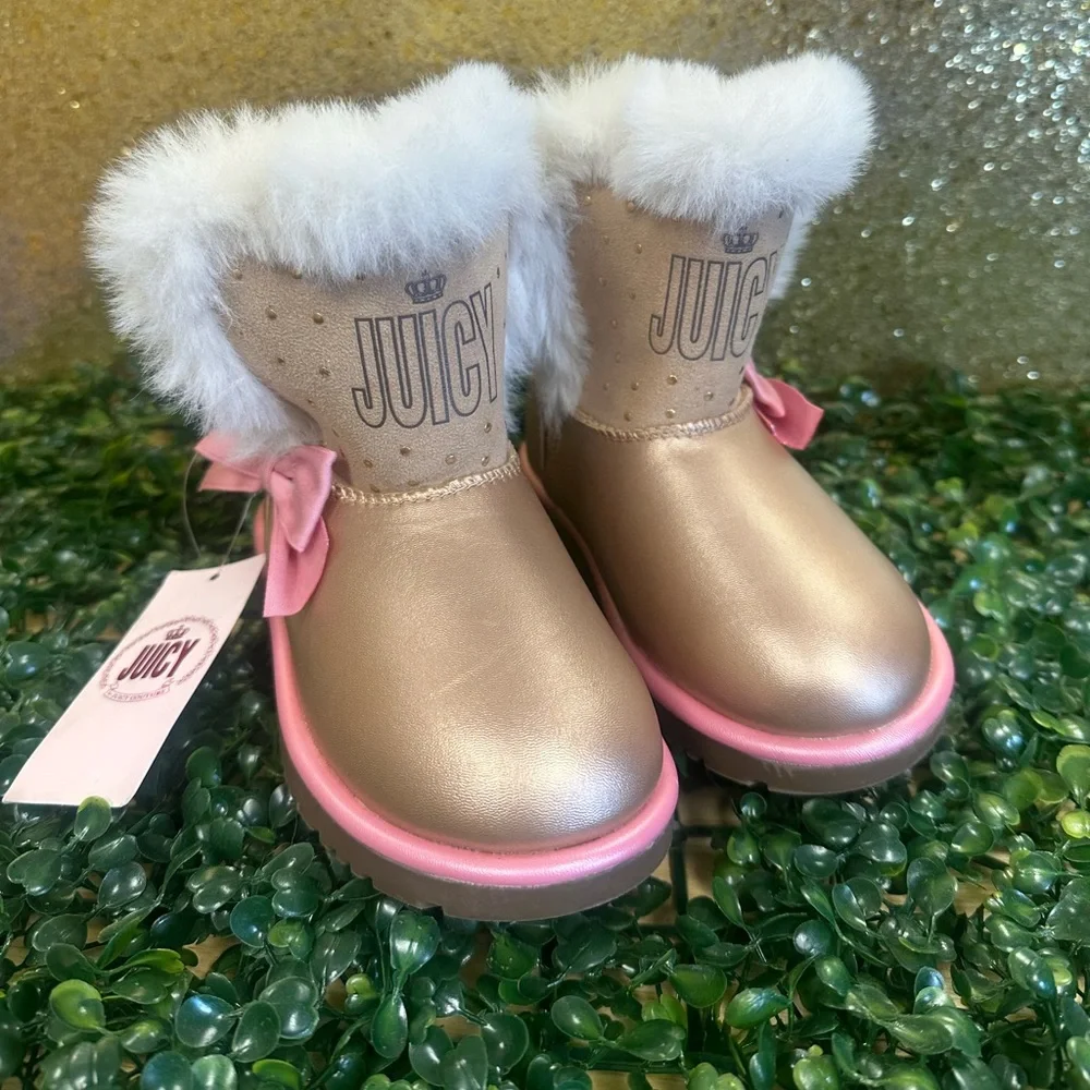 Juicy Couture Gold and Pink Kids Boots